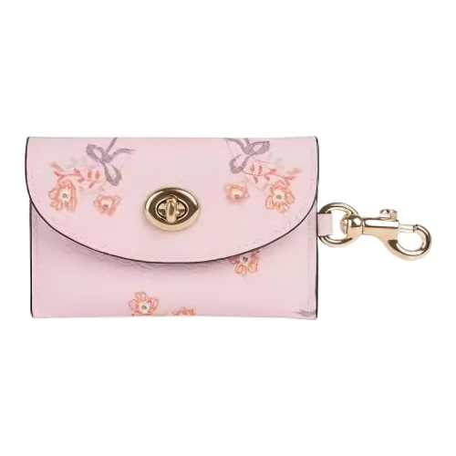 COACH Кожа Держатель для карт кошелек Женские Розовый