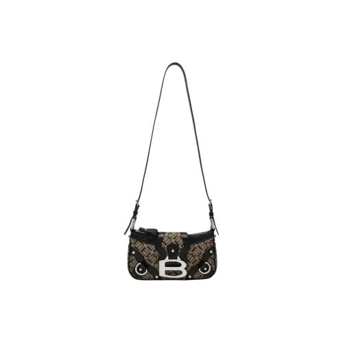 Balenciaga Esse Полиэстер Сумка через плечо Маленькая Сумка на плечо Женская Хаки и Эбони Цвет
