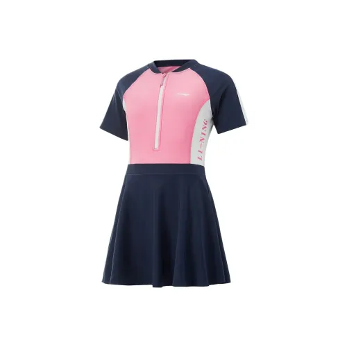 LINING YOUNG Тесный крой Детский купальник Летний Детский Персиковый Деревянный Розовый