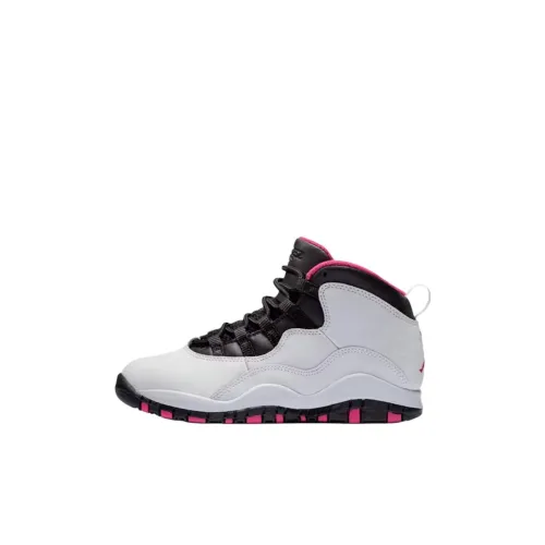 Jordan Air Джордан 10 Устойчивый к истиранию MID Топ Детские баскетбольные кроссовки Белый Для детей 3-7 лет