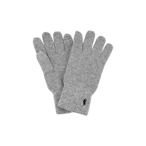 Вязаные перчатки Polo Ralph Lauren унисекс серого цвета