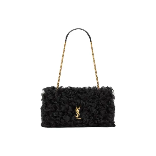 SAINT LAURENT Jamie Шерстяная Сумка через плечо Сумка среднего размера Женская Черная