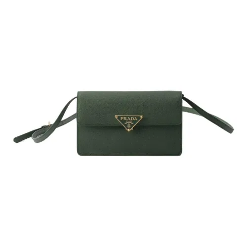 PRADA Saffiano Телячья кожа Сумка через плечо Мини Женская Шалфейно-зеленый