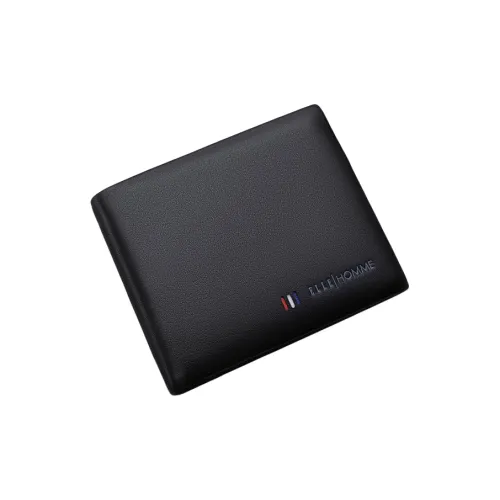 ELLE HOMME Тело Корова Кожа Нишевый Дизайн Премиум Кожаный Держатель для Карт и Кошелек Стандартный Мужской Черный