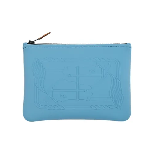 HERMES Neobain Полиамид Клатч Маленький Женский Небесно-Синий