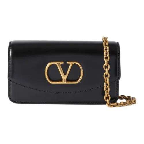 Valentino Garavani Телячья кожа Плечевая сумка Маленькая Женская Черная