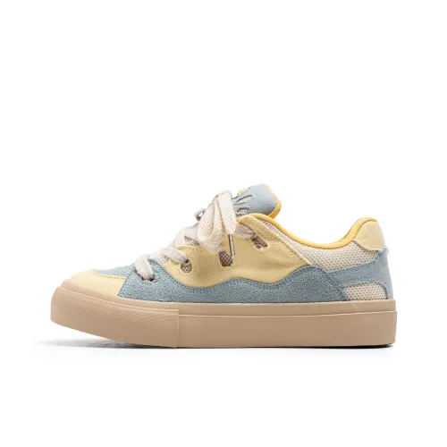 VASIBAEN Амортизация Низкие Кроссовки для Скейтбординга Мужские Желто-Синие