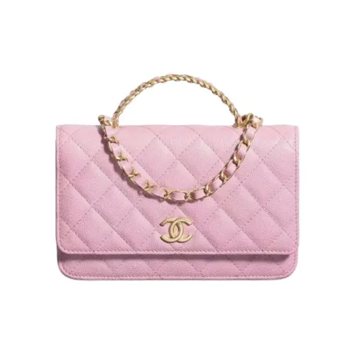 CHANEL WOC с рельефным тиснением телячья кожа сумка с цепочкой женская розовая