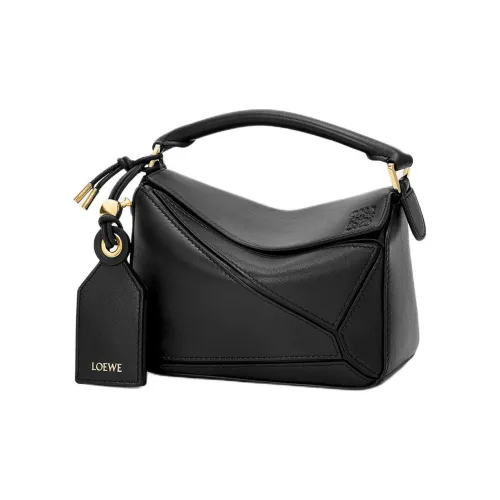 LOEWE Пазл Овчина Одно плечо Сумка Мини Женские Черный