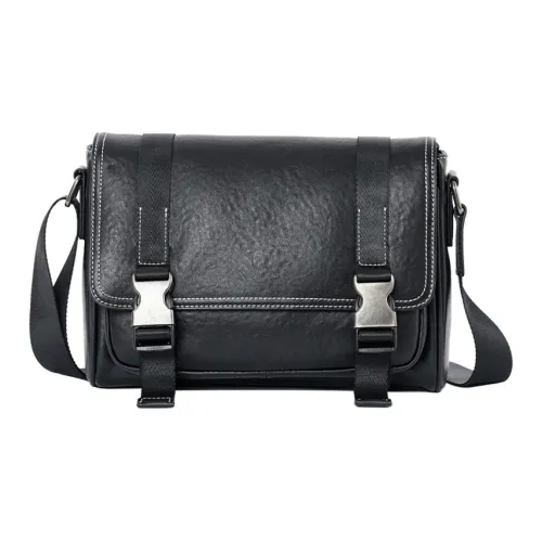 NOMK Корова Кожа Доска Сумка через плечо Мужская Черная