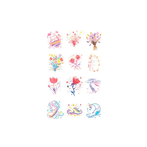 SHITIAN Girlish Illusion Multicolor Tattoo Sticker SHITIAN Девичий Иллюзия Многоцветный Татуировка Наклейка