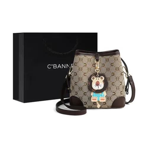 C°BANNER Ткань Синтетическая кожа Сумка через плечо Сумка-ведро Средний Женская Коричневый