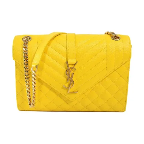 SAINT LAURENT Телячья кожа Плечевая сумка Стандартная Женская Желтая