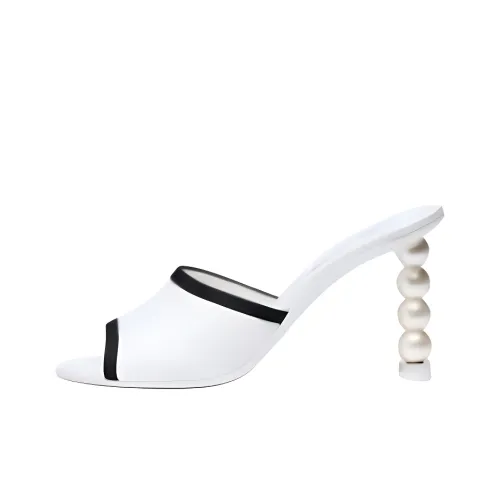 CHANEL 25P Spring Summer Тапочки из резины 9 см Женские Белые