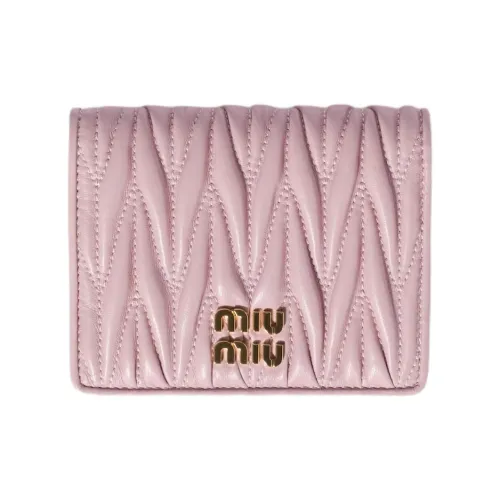 MIU MIU Matelassé Lambskin Wallet Small Women's Pink