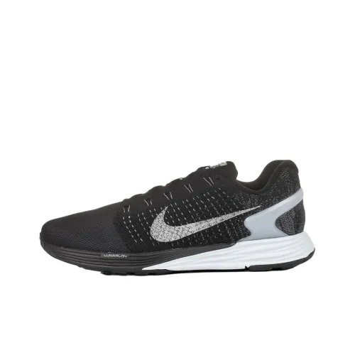 Nike LunarGlide 7 Устойчивые к истиранию Низкие Беговые кроссовки Унисекс Черные