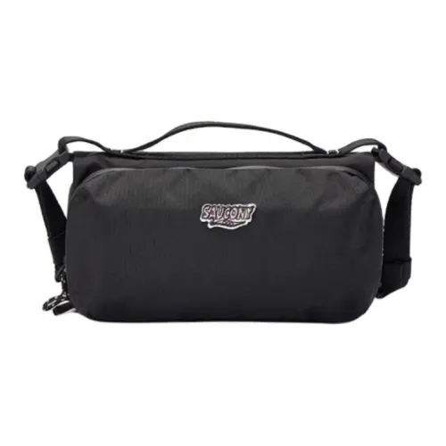 Saucony Ткань Сумка через плечо Стандартная Унисекс Глубокий черный Циановый Bird Серый