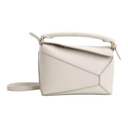 LOEWE Пазл Коровья кожа Одно плечо Сумка Мини Женская Белая