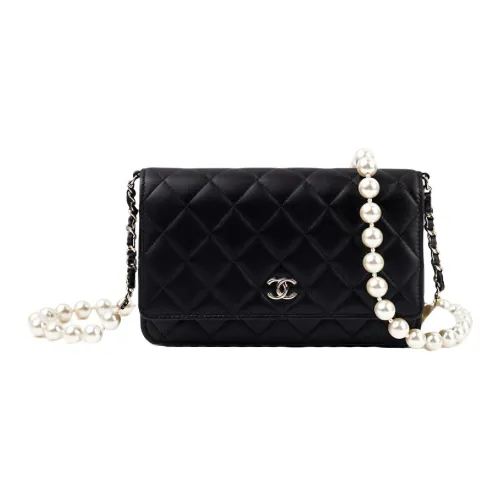 CHANEL WOC Овчина Кошелек на цепочке Сумка через плечо Женская Черная