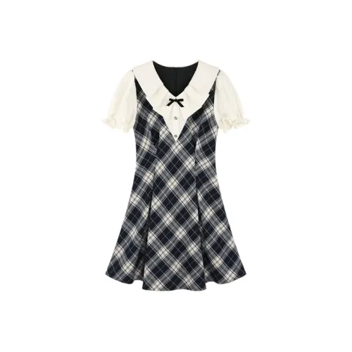 GEZITAI Короткое платье с короткими рукавами женское