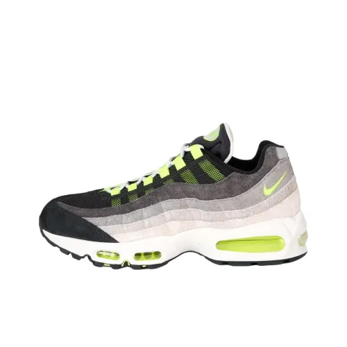 Nike Air Max 95 Устойчивый к истиранию Низкий Топ Повседневные Беговые кроссовки Мужские Черные Серые