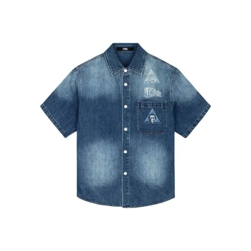 Karl Lagerfeld SS25 Рубашка Мужская Розовая Синяя