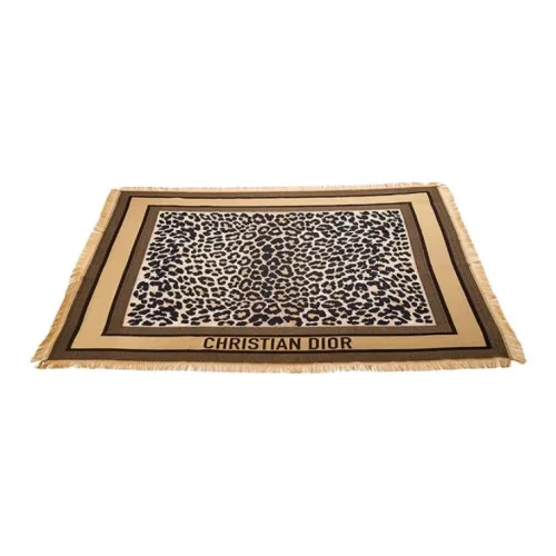 DIOR Шелк Саржа Женские Шали из Шелка с Леопардовым Принтом