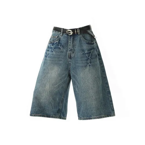 Micby Синий Унисекс Джинсовые шорты