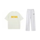 Абрикосовый топ + белые штаны