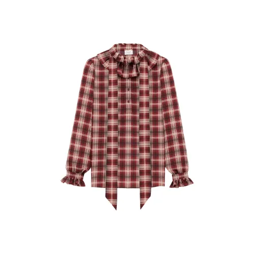 SAINT LAURENT Рубашка Женская Красная