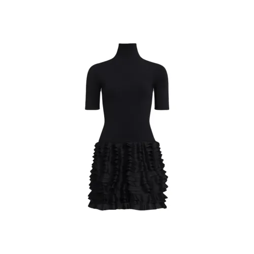 Alaia Короткий рукав Платье Женское Черное