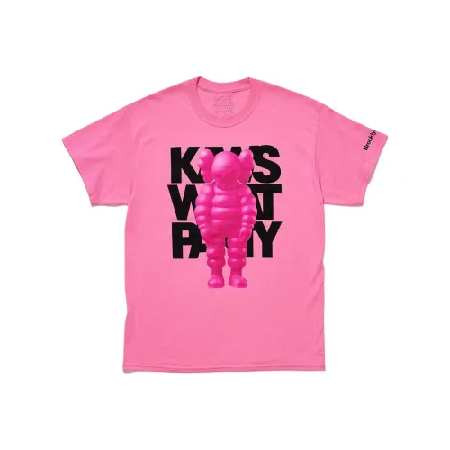 KAWS совместная розовая мужская футболка T-Shirt