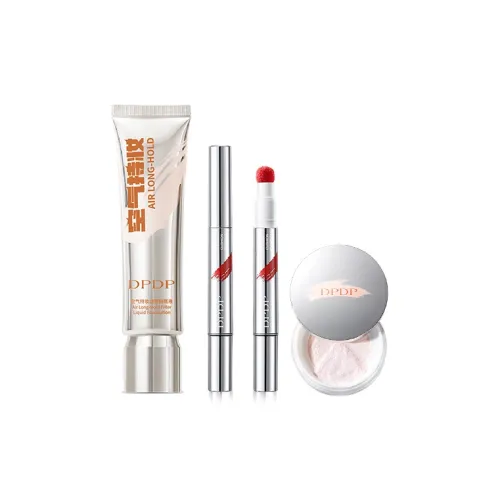 DPDP Жидкость Foundation LIP Крем And Loose Пудра THREE Штука Набор Косметика Коробка Кремовая кожа Контуринг