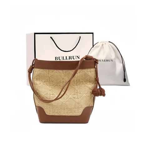 Bullrun Ткань Тоут Сумка Плечевая Сумка Женская Абрикосовая и Коричневая