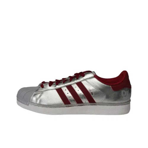 Def Джем x Adidas Originals Superstar 2 Low Топ Скейтборд Кроссовки Унисекс Серебряный Красный
