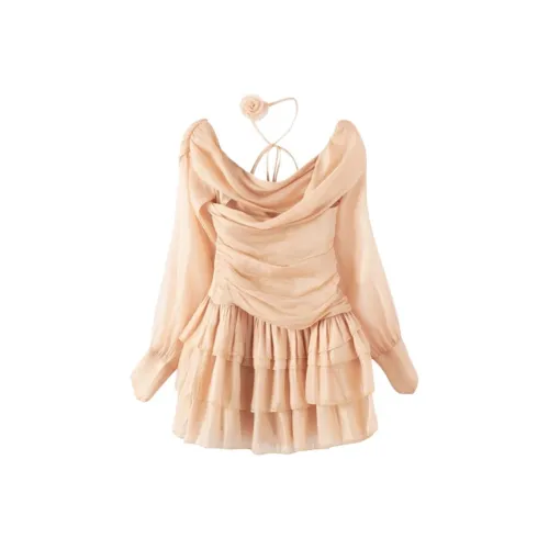 Incolore Длинное платье с длинными рукавами женское кожа