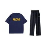 Темно-синий синий топ + черные штаны