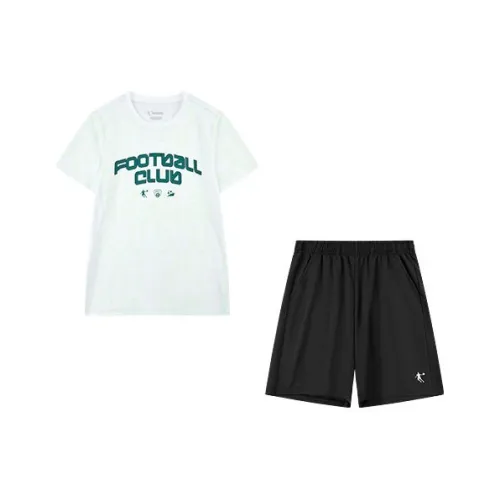 QIAODAN Повседневная спортивная одежда SS25 Белый Full С принтом Черный Подростки