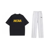 Чёрный топ + белые штаны