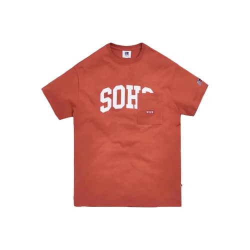 KITH x Russell Athletic X VOGUE T Рубашка Мужская Оранжевая Красная