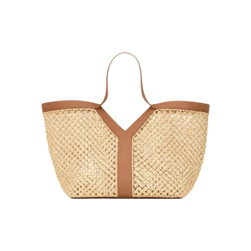 SAINT LAURENT Рафия Сумка-тоут Сумка-тоут Сумка для покупок Женская Бежевая Сумка
