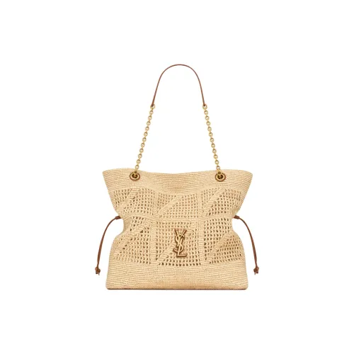 SAINT LAURENT Jamie Рафия Тоут Сумка Сумка для покупок Сумка Сумка через плечо Женская Натуральная и Кирпично-красная