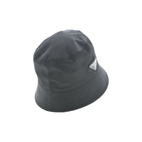 PRADA Нейлон Хлопок Коровья кожа Шляпы ведра Мужской Черный