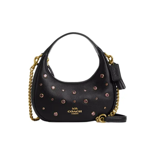 COACH CARMEN Delicate Pebble Кожа Сумка через плечо Сумка Мини Женская Черная