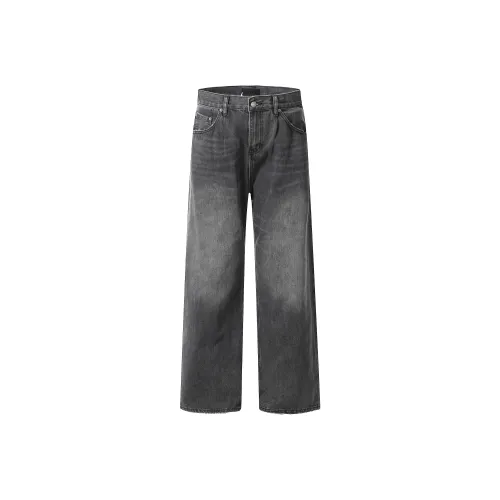 FDYZ Черно-серый цвет унисекс джинсы