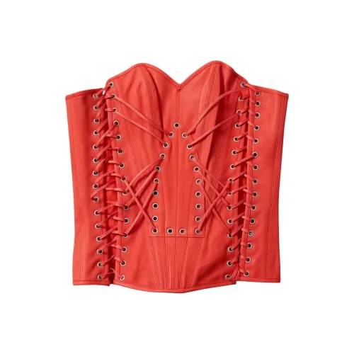 Who Decides War Без бретелей Топ Женский Оранжевый Красный