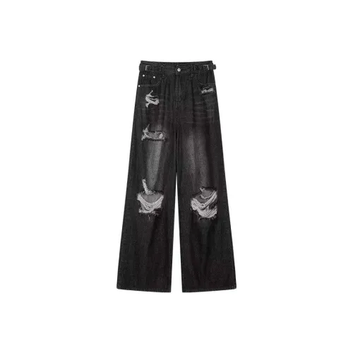 YOUSEKOO Черные Унисекс Джинсы