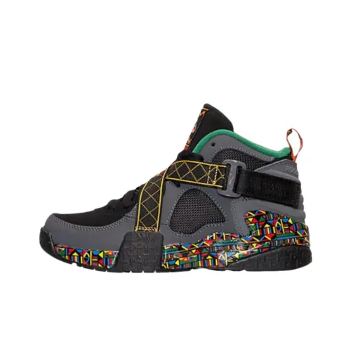Nike Air Raid Abrasion Resistant Низкий Топ Детские Баскетбольные Кроссовки Черный Темно-Серый Сосново-Зеленый Подростки
