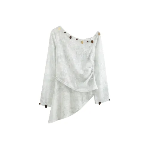 MENGXIAOQI Зеленый, Топ Женские Рубашки