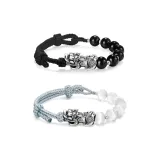 Браслет с китайскими благословенными животными [Черный + Серый] (1 пара)